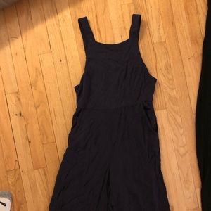 Purple Cotton Culotte Overalls